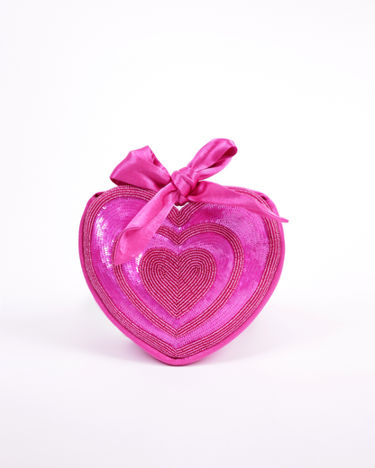 TPA X NBNW Heart in heart Knot Purse (Hot Pink)