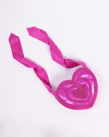 TPA X NBNW Heart in heart Knot Purse (Hot Pink)