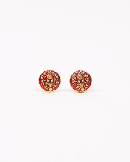 Meenakari Cufflink (Shahi Red)