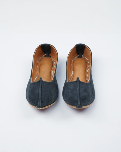 Navy Blue Suede Jutti