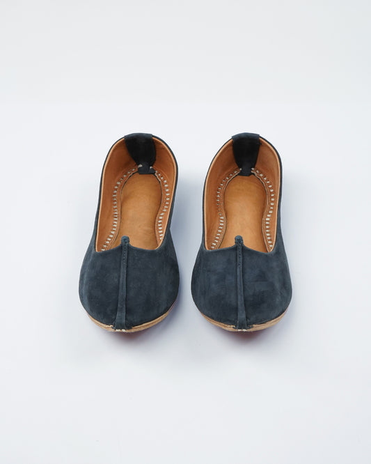 Navy Blue Suede Jutti