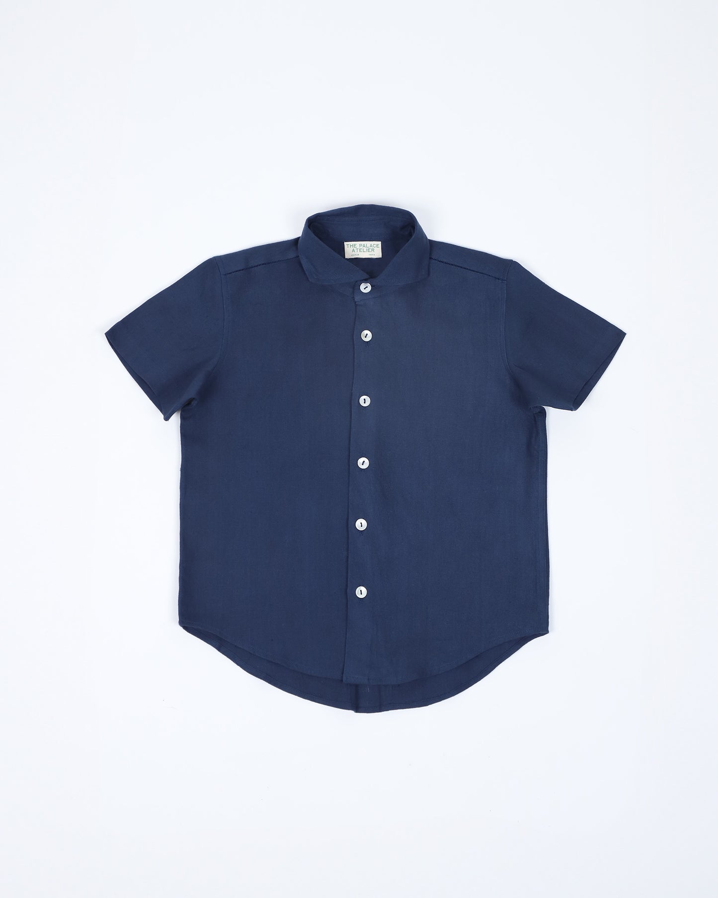 Wing-Tip Collar Shirt (Navy Blue)