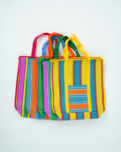 Nylon Tote Bag (blue & orange)