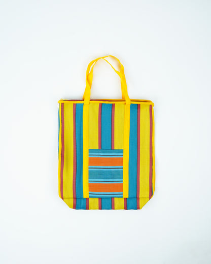 Nylon Tote Bag (yellow & blue)