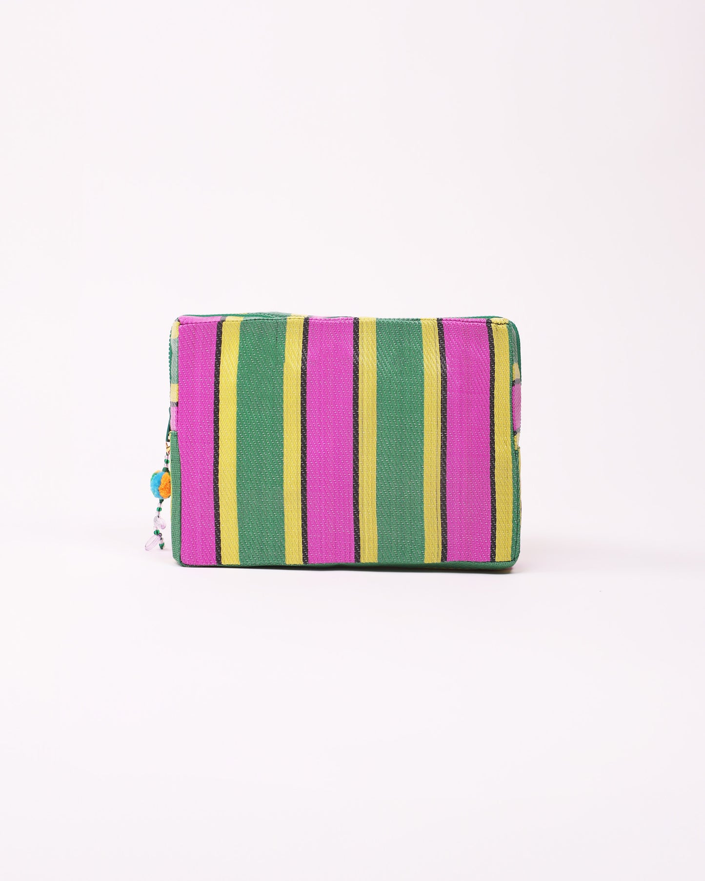 Nylon Essential Pouch (pink & yellow)