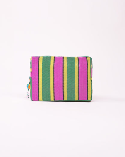 Nylon Essential Pouch (pink & yellow)