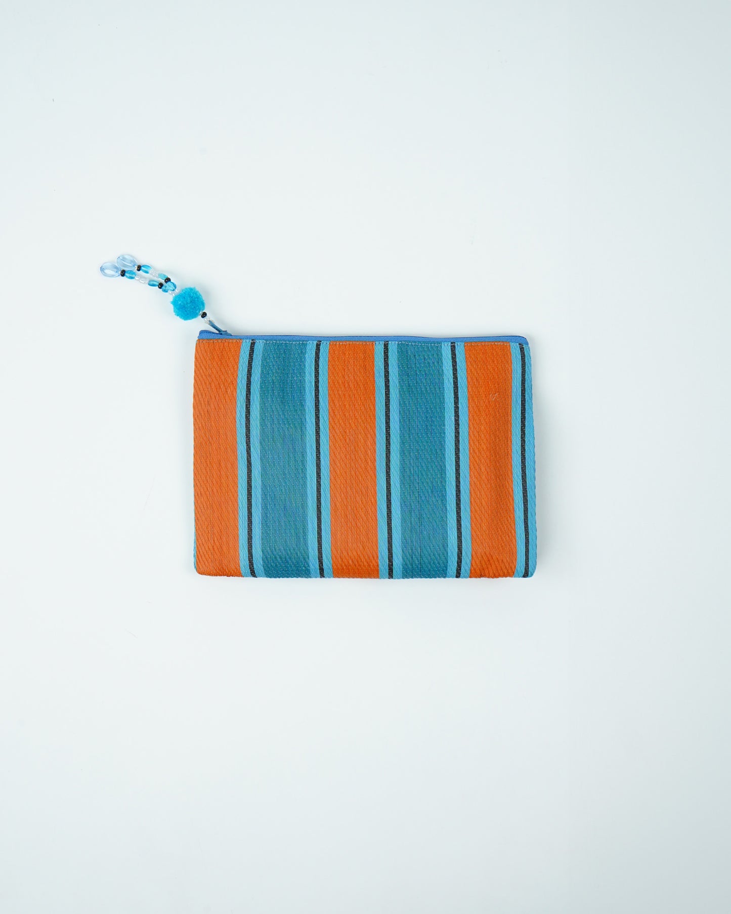 Nylon Pouch (orange & blue)