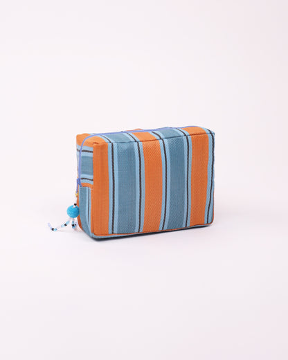 Nylon Essential Pouch (orange & blue)