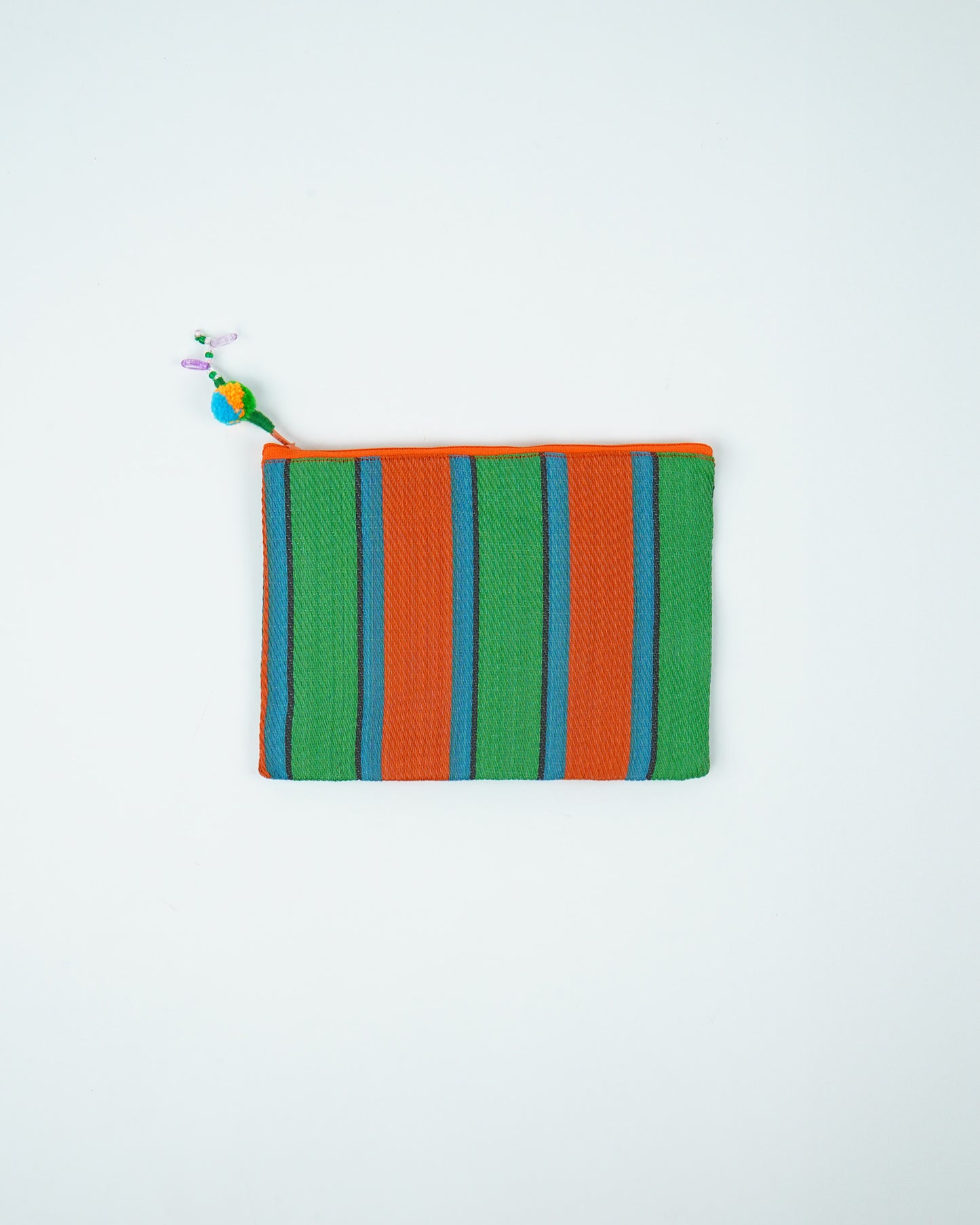 Nylon Pouch (green & orange)