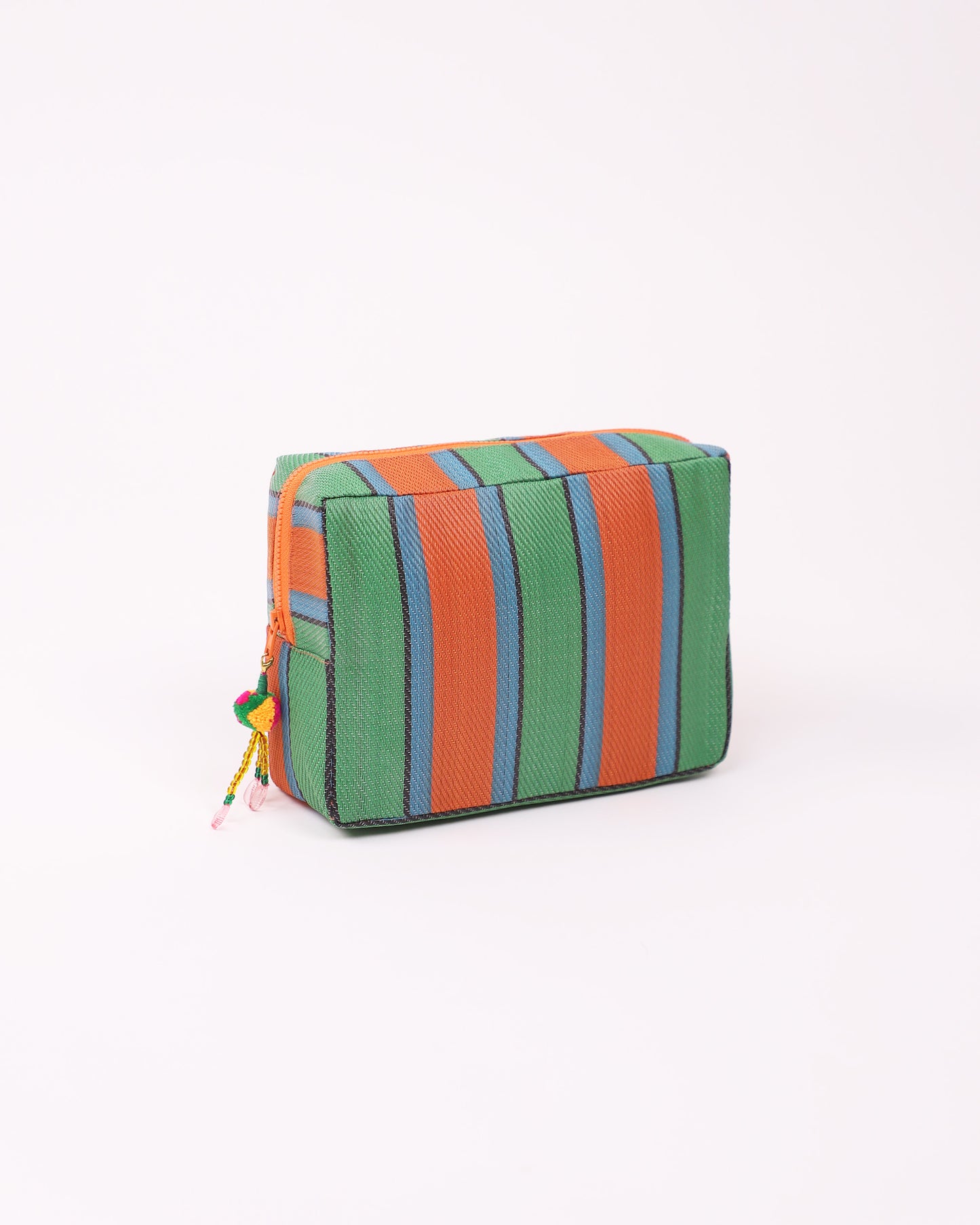 Nylon Essential Pouch (green & orange)