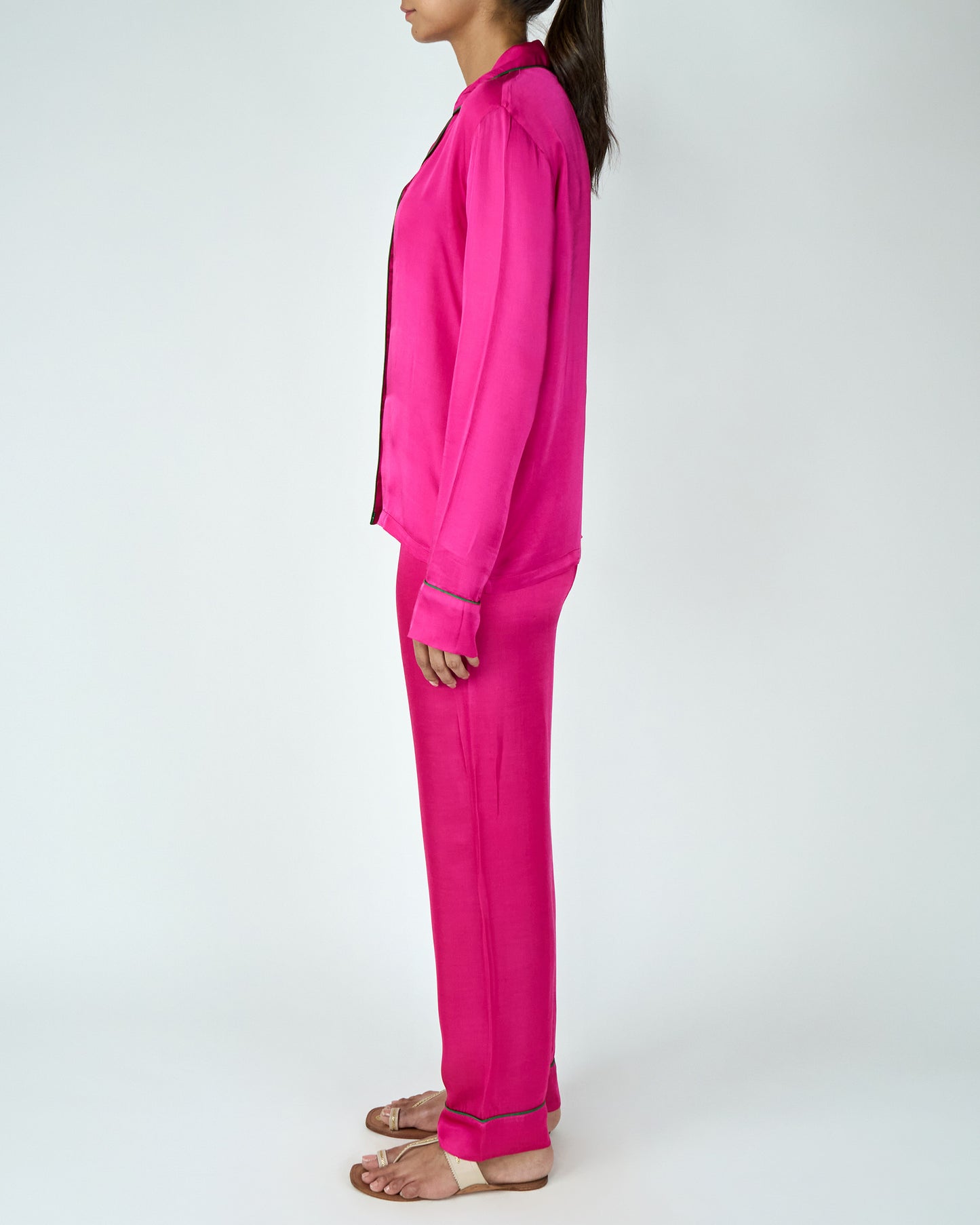 Satin Pyjama Set (Hot Pink)