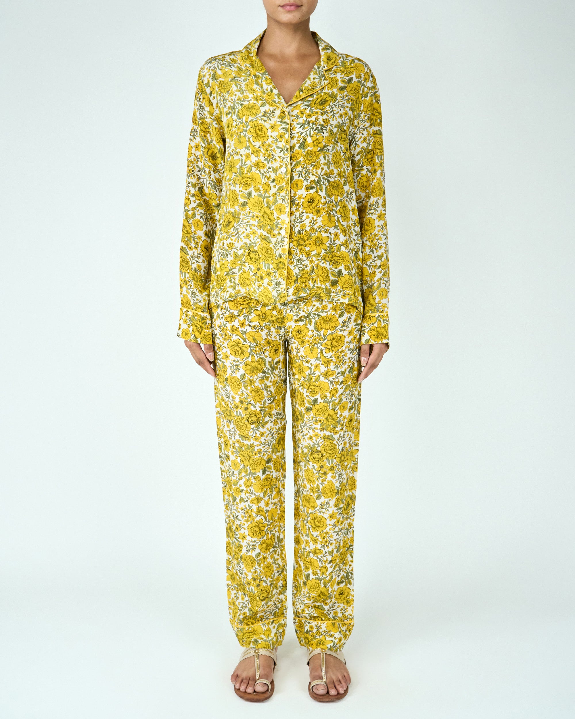 Printed Pyjama Set (Yellow) – The Palace Atelier