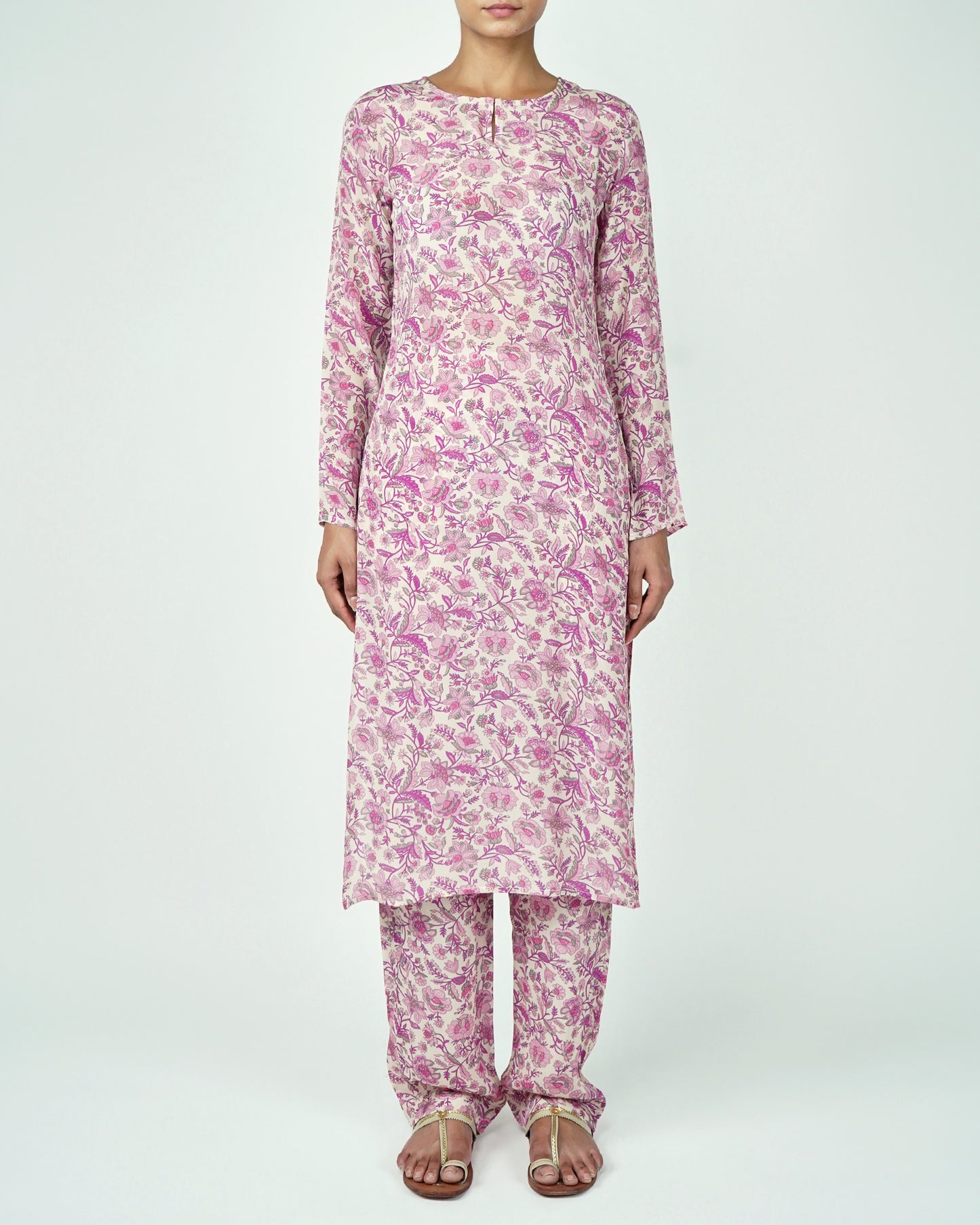 Printed Kurta Set (Pink)