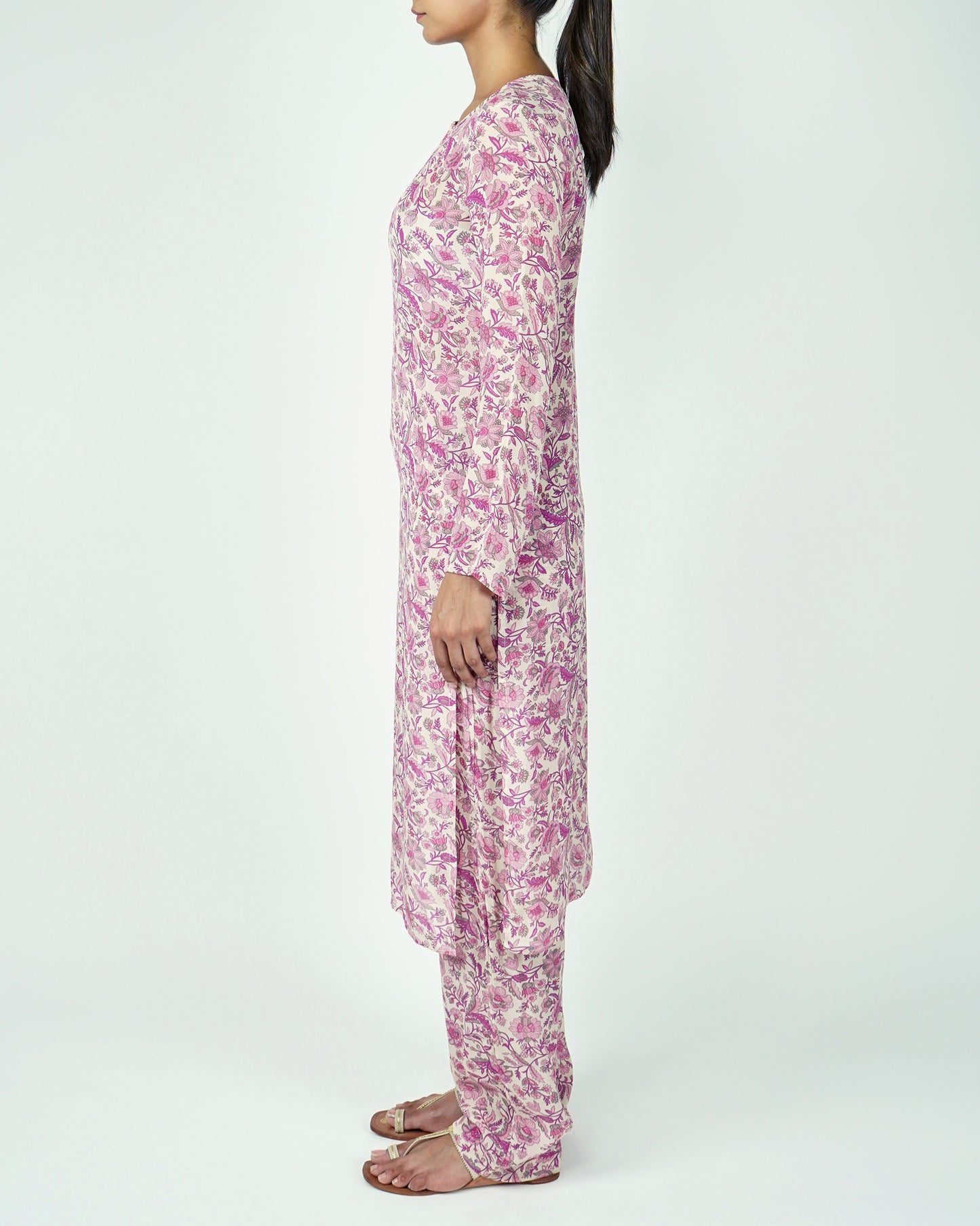 Printed Kurta Set (Pink)