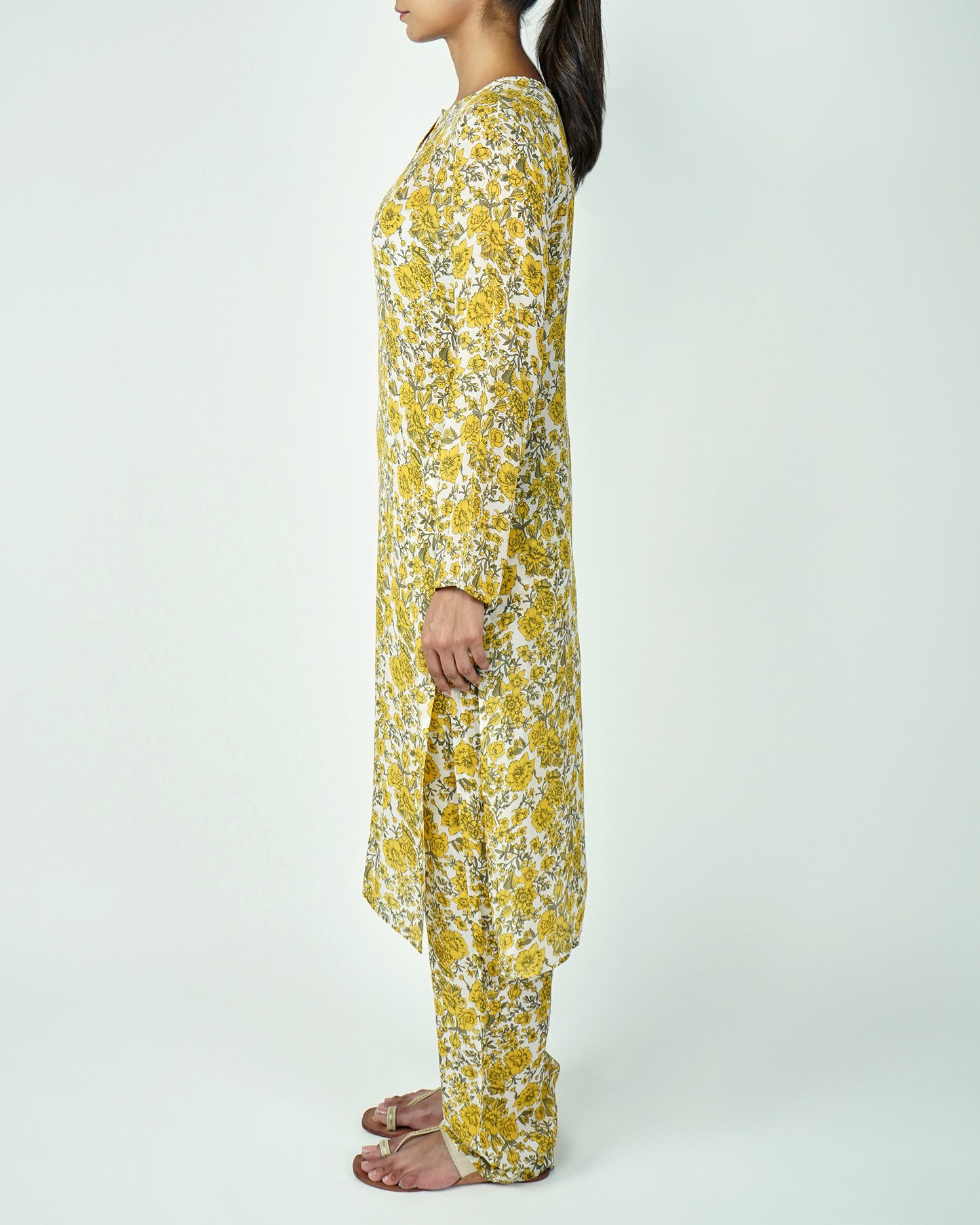 Printed Kurta Set (Yellow)