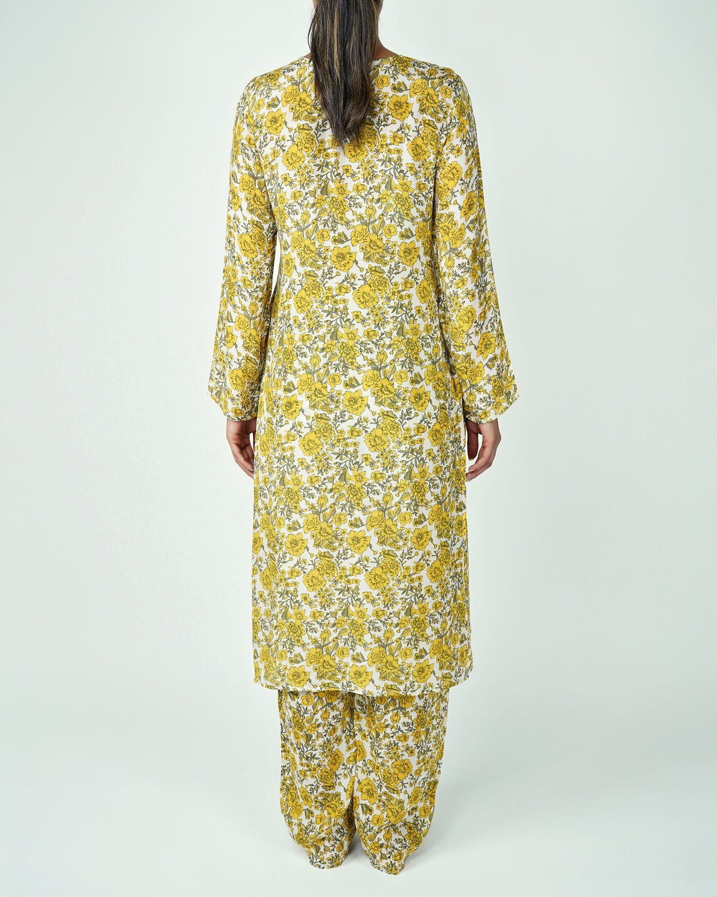 Printed Kurta Set (Yellow)