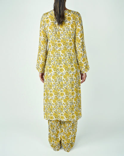 Printed Kurta Set (Yellow)