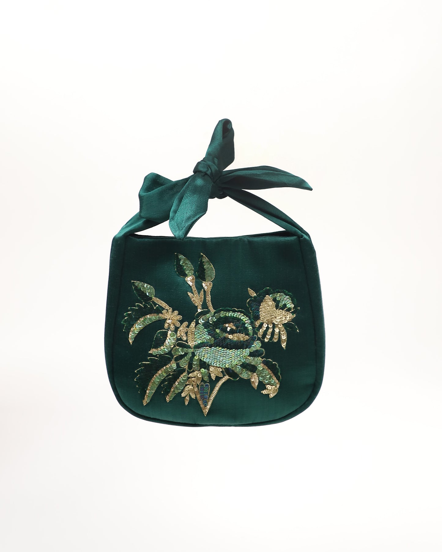 Sequin Knot Purse (Emerald Green)