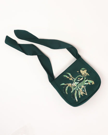 Sequin Knot Purse (Emerald Green)