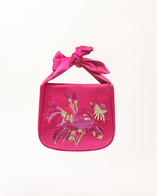 Sequin Knot Purse (Hot Pink)