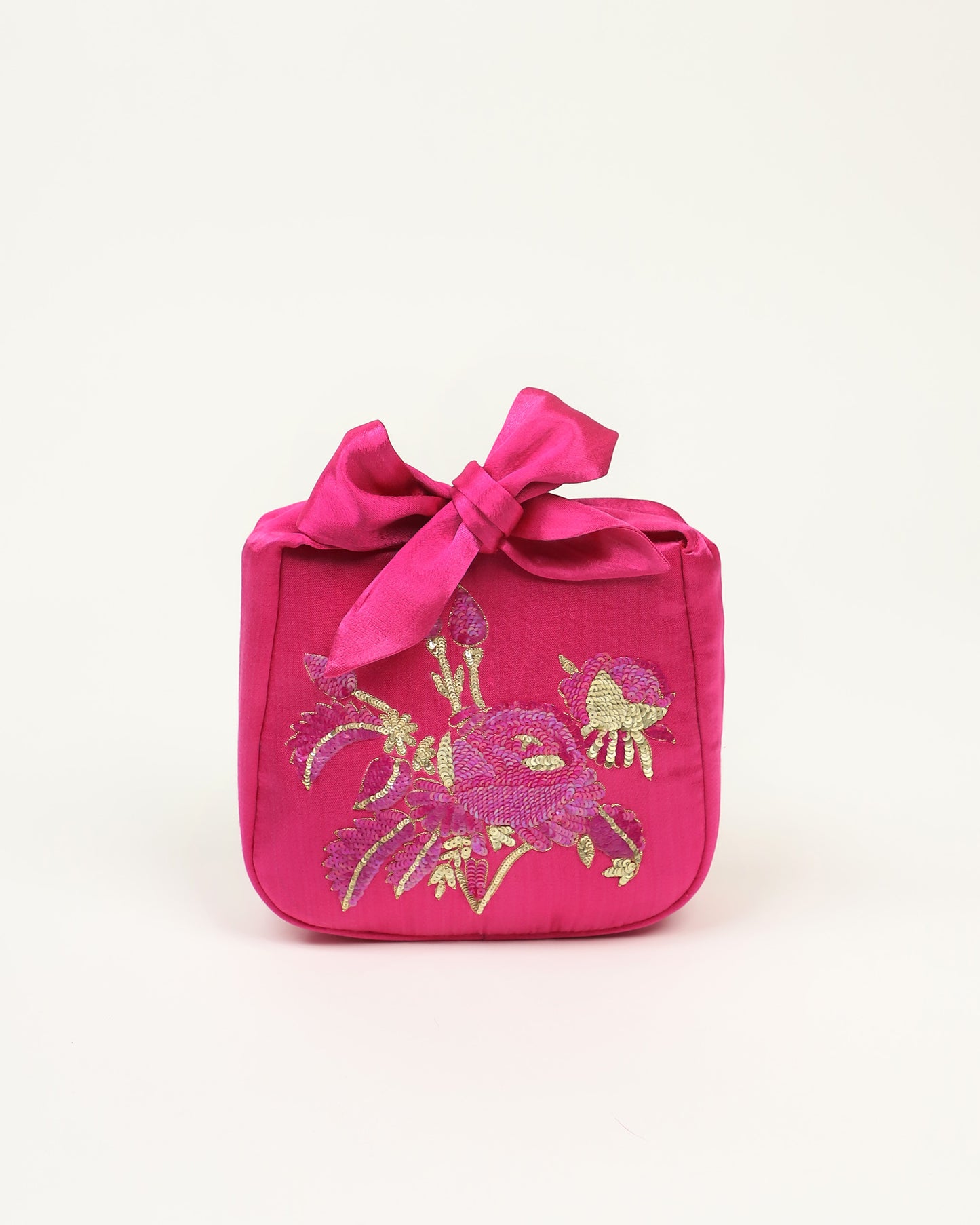 Sequin Knot Purse (Hot Pink)