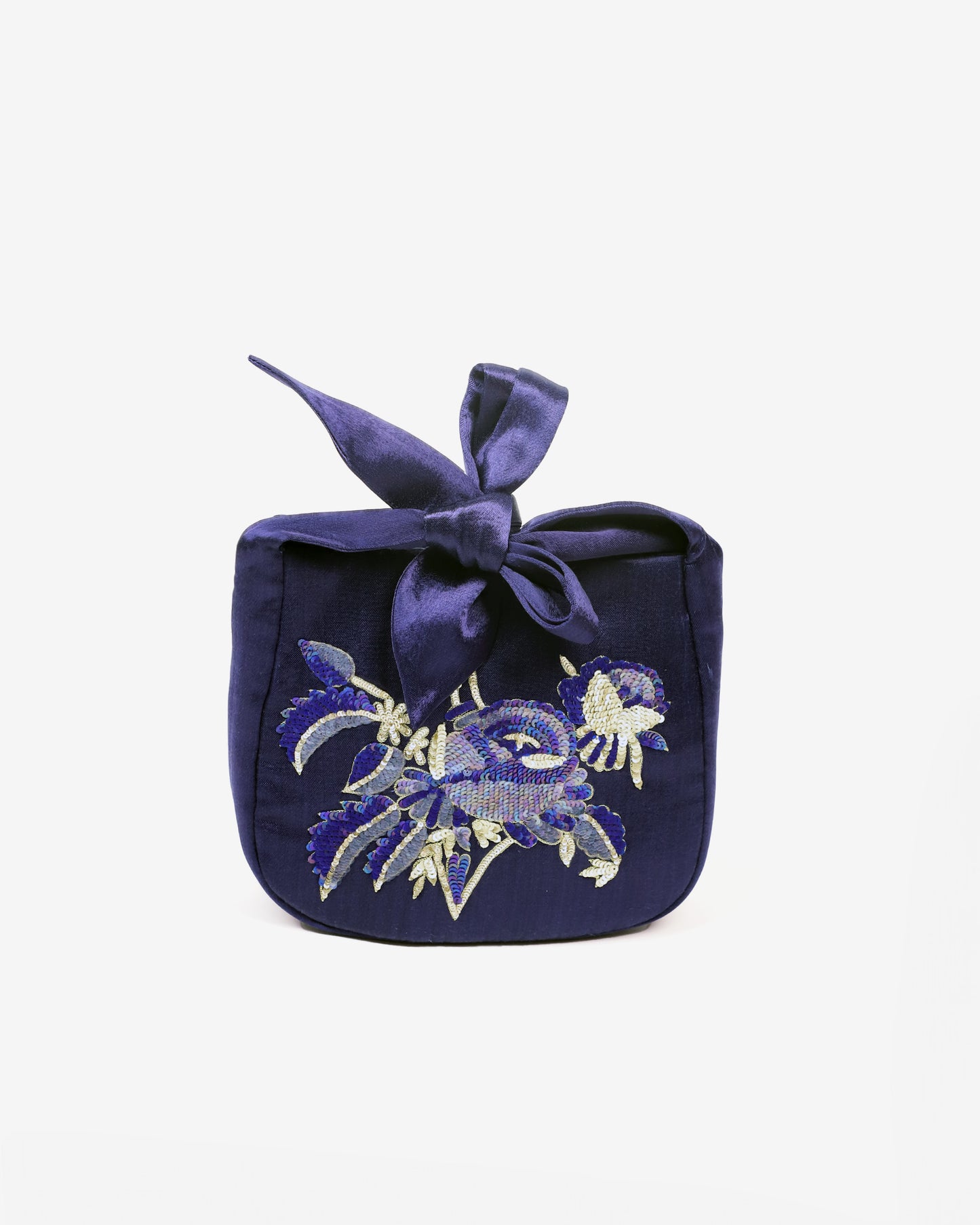 Sequin Knot Purse (Navy Blue)