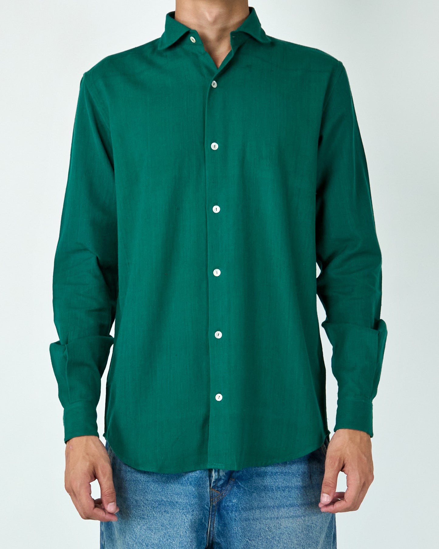 Wing Tip Collar Shirt (Green)