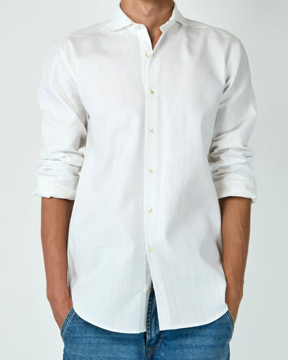 Wing Tip Collar Shirt (White)