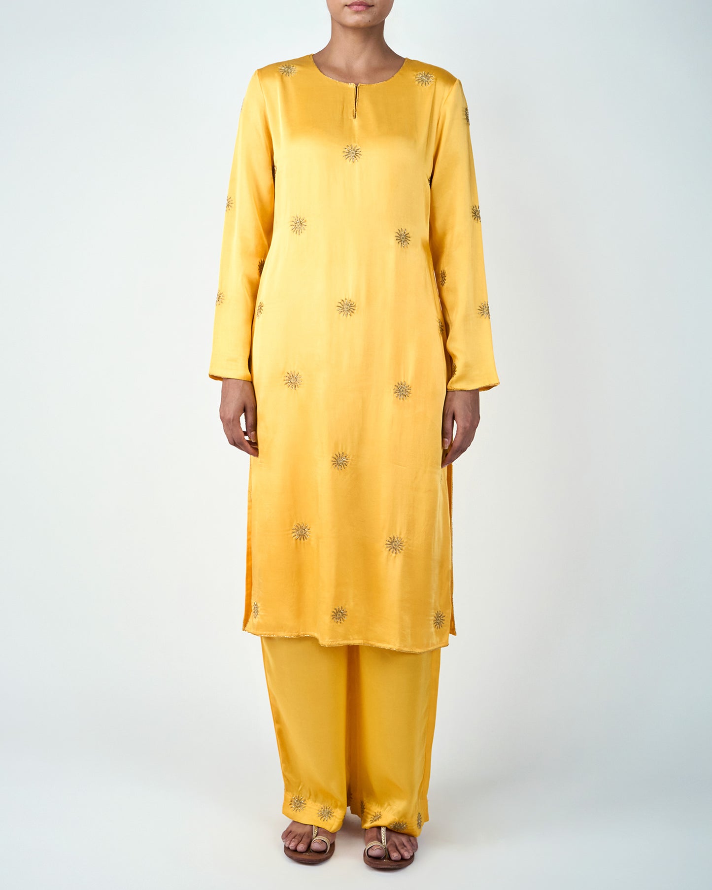 Embellished Sun Kurta Set (yellow)