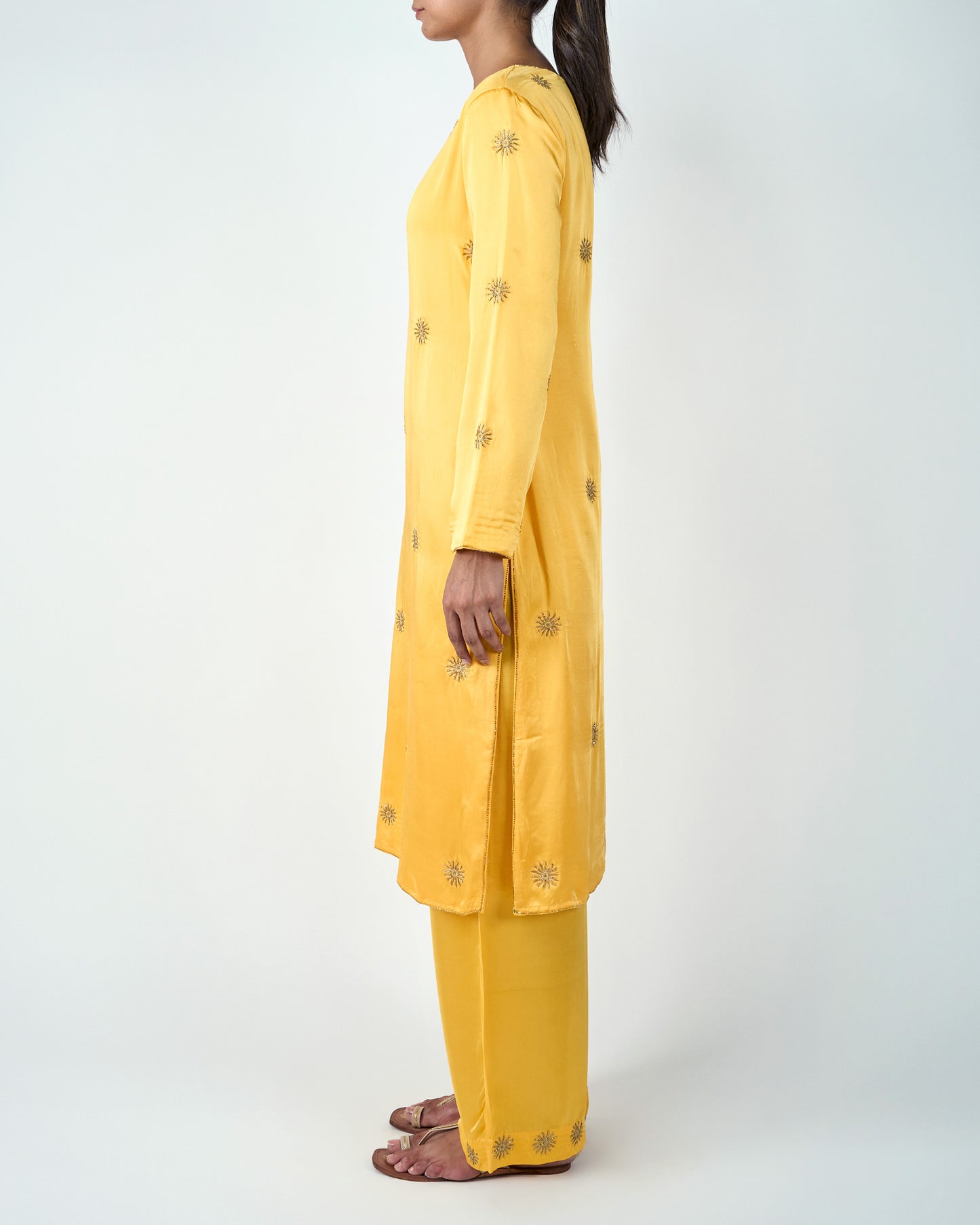 Embellished Sun Kurta Set (yellow)