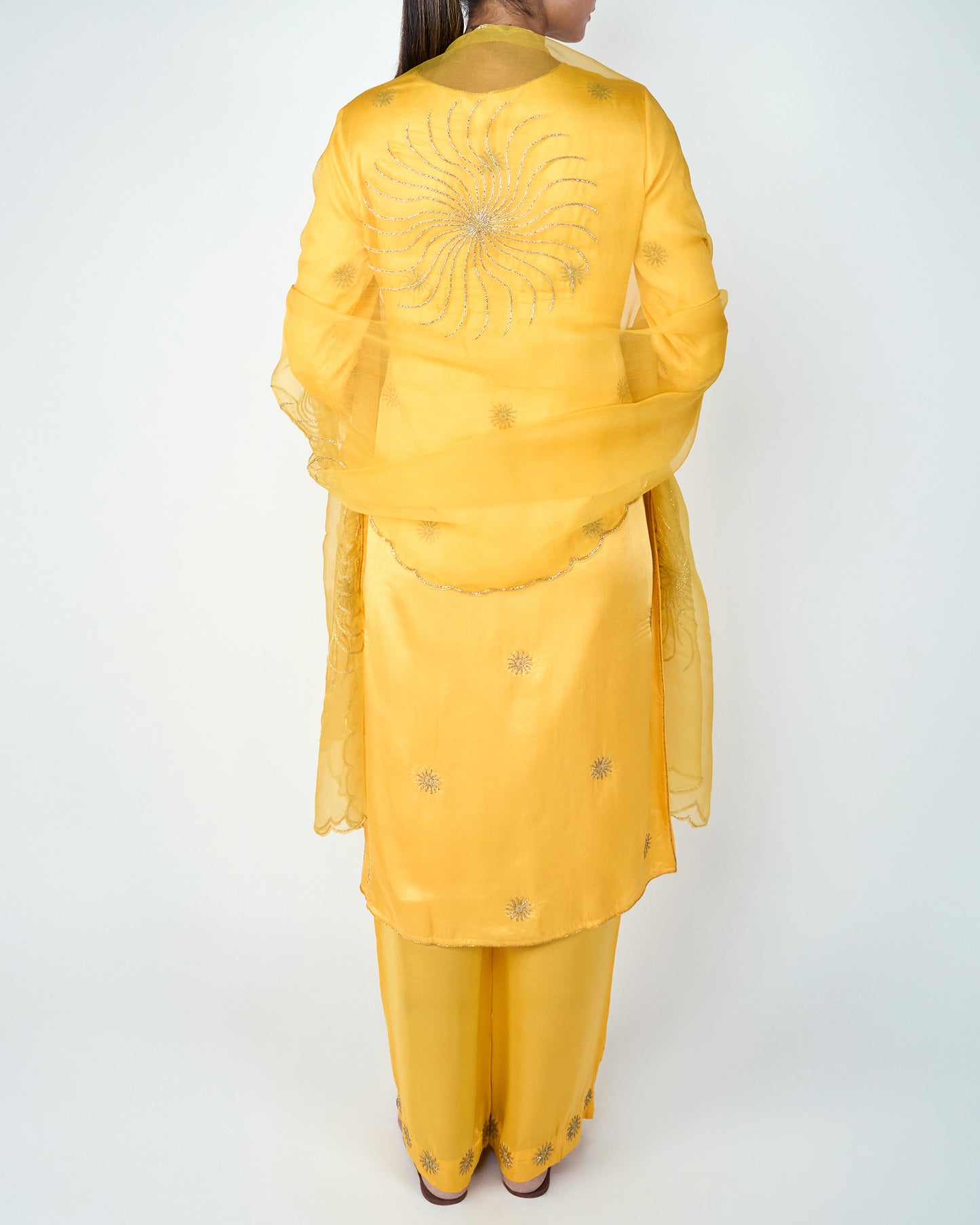 Embellished Sun Kurta Set (yellow)