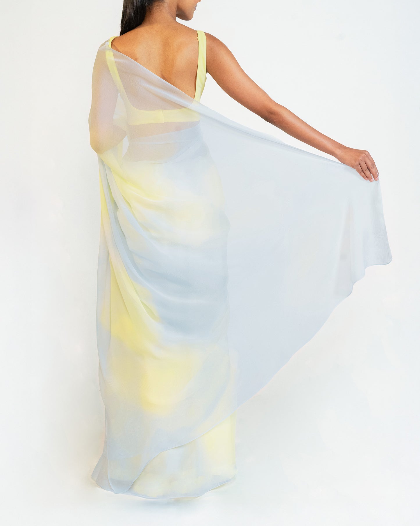 Saree- Yellow & Blue