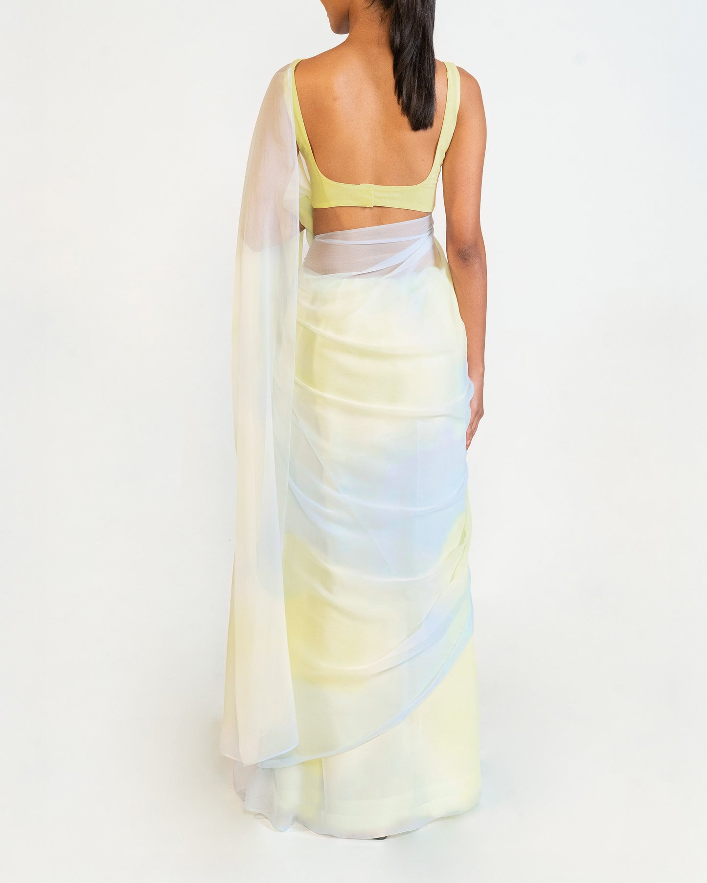 Saree- Yellow & Blue