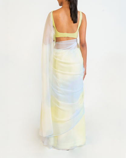 Saree- Yellow & Blue