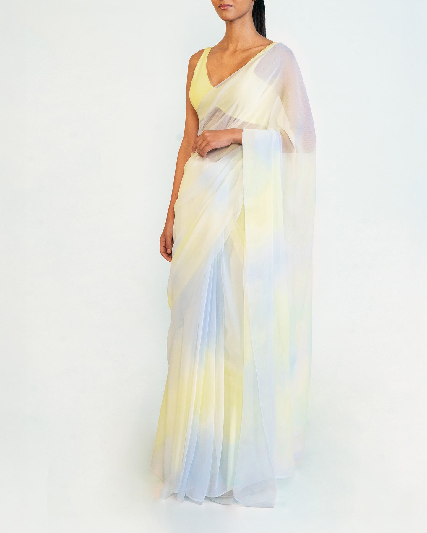Saree- Yellow & Blue