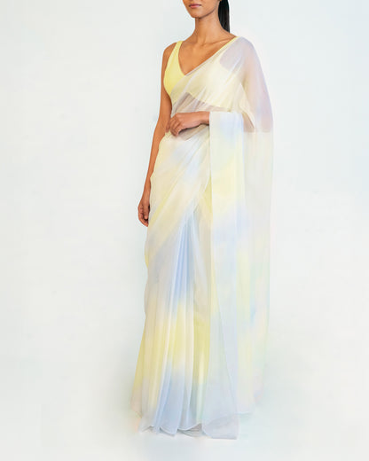 Saree- Yellow & Blue