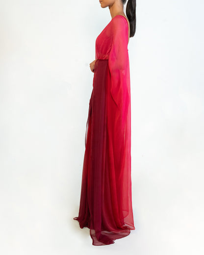 Saree- Pink & Maroon