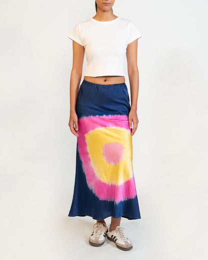 Satin Silk Tie & Dye Skirt